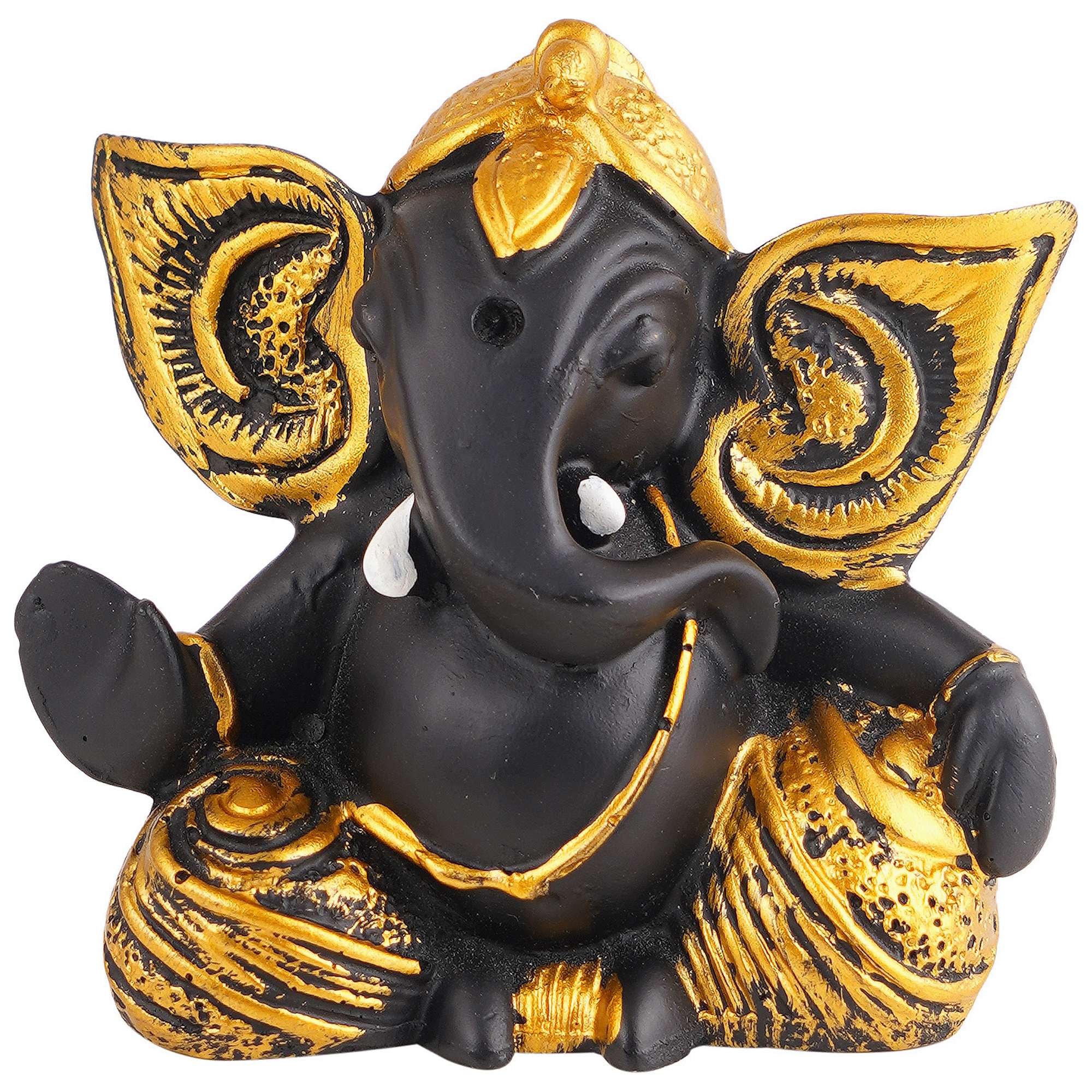 Ganesha Statue Idol Shriganesh Bhagwan Murti / Home, Office Decor / Car Dashboard / Side Table Brass Ganpati / Lord Vinayaka Statue / God of Luck & Success Sculpture / Gift Items - Image 3