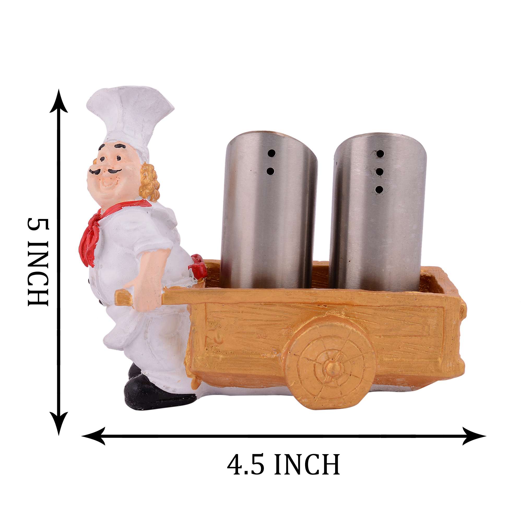 Resin Chef Figures Decorative Ornaments,Kitchen Decor,Cook Café Bar Statue, French Chef Figurines with Tray Message Board-1 - Image 2