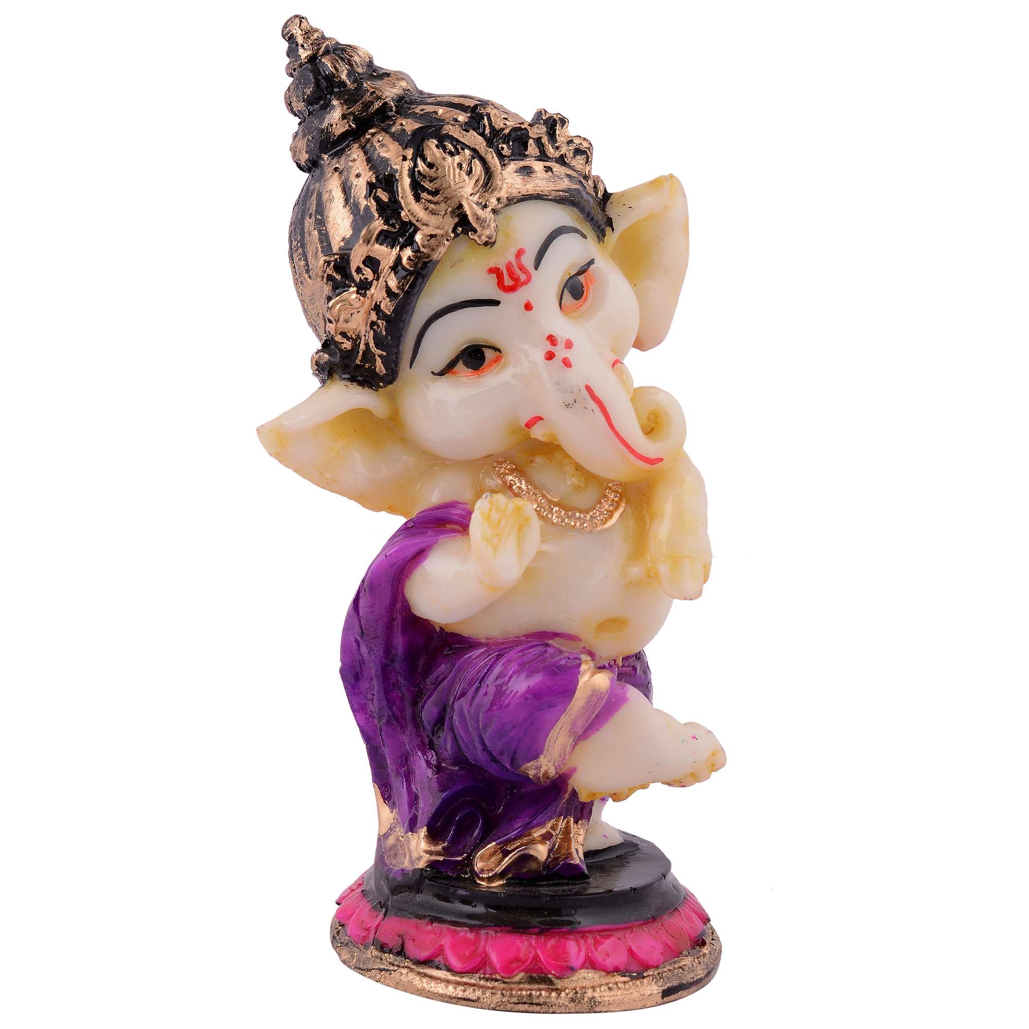 Ganesha Statue Idol Shriganesh Bhagwan Murti / Home, Office Decor / Car Dashboard / Side Table Brass Ganpati / Lord Vinayaka Statue / God of Luck & Success Sculpture / Gift Items - Image 4