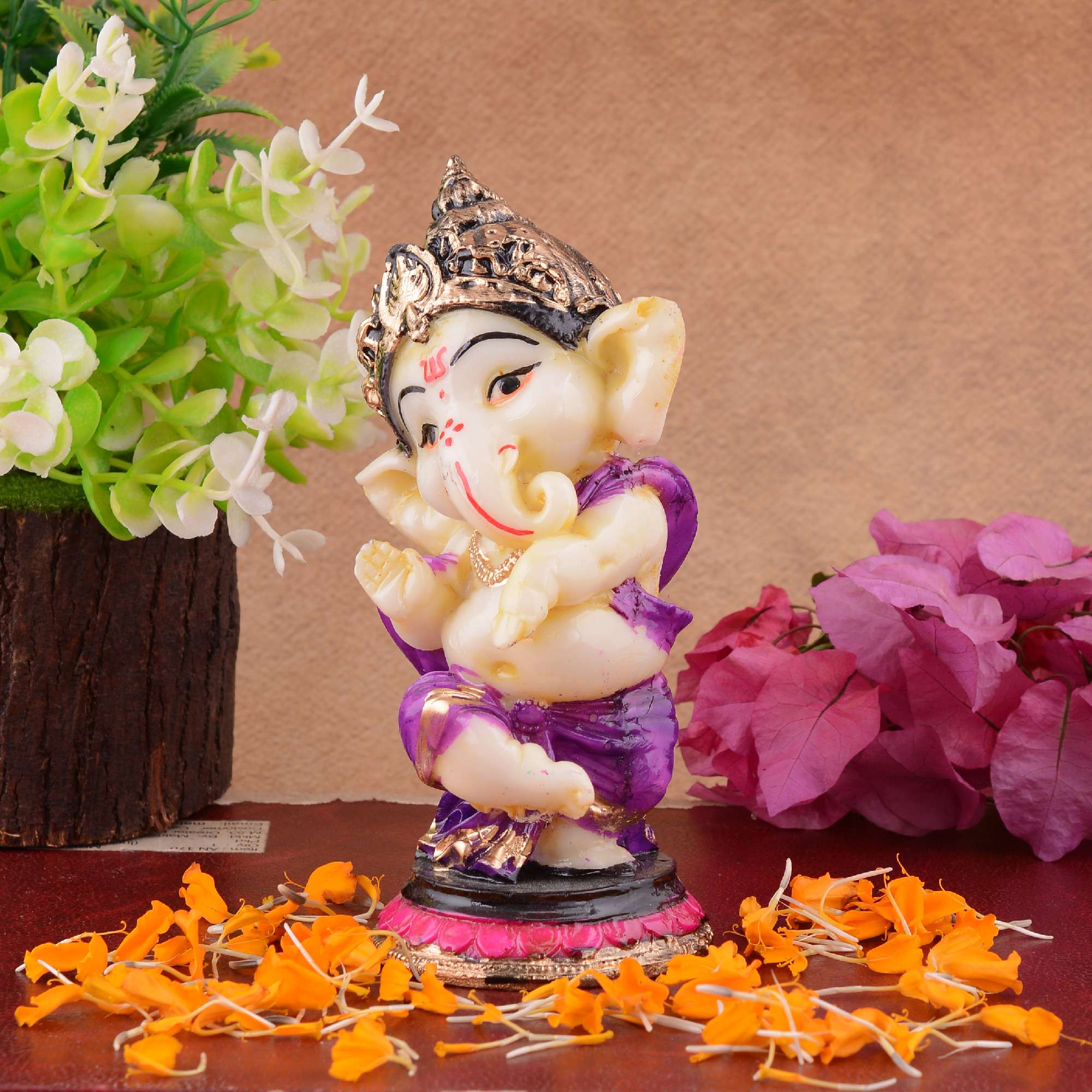 Ganesha Statue Idol Shriganesh Bhagwan Murti / Home, Office Decor / Car Dashboard / Side Table Brass Ganpati / Lord Vinayaka Statue / God of Luck & Success Sculpture / Gift Items
