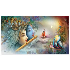 Set Of 5 Wooden Framed Wall Paintings