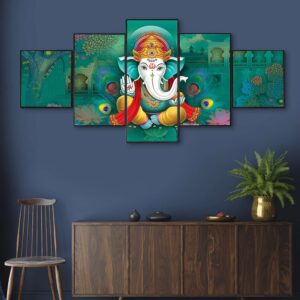 Set Of Five Framed Digital Wall Painting